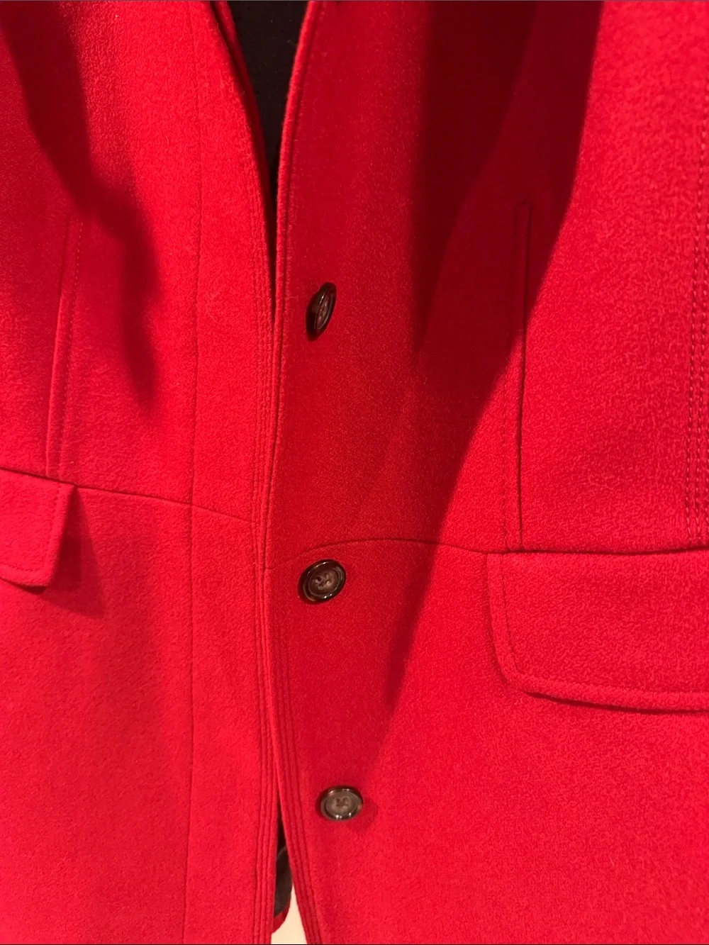 Banana Republic ITALIAN YARN WOOL Red WOMENS Pea Coat
